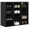 vidaXL Shoe Cabinet Black Oak 77.5 x 30 x 67 cm Engineered Wood