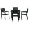 vidaXL Garden Dining Set 5 pcs Black Powder-Coated Steel