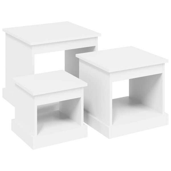 vidaXL Coffee Tables 3 pcs White Engineered Wood