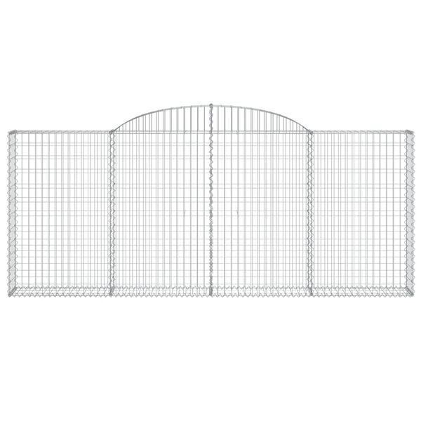 vidaXL Arched Gabion Basket 300x30x120/140 cm Galvanised Iron