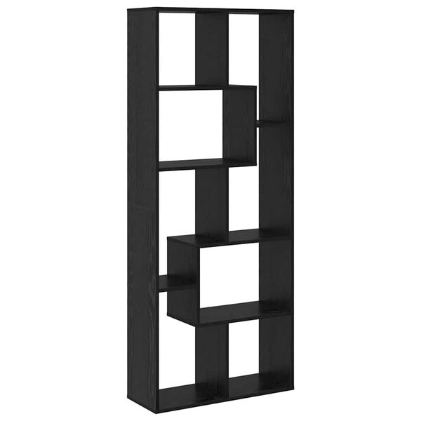 vidaXL Book Cabinet Black Oak 67 x 25 x 162 cm Engineered Wood