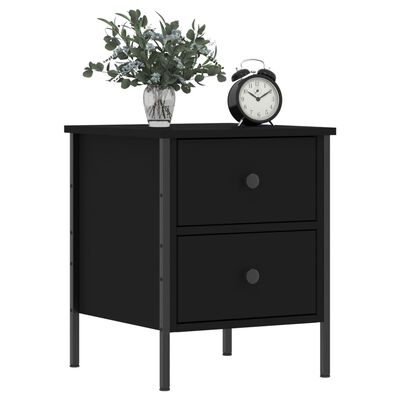vidaXL Bedside Cabinet Black 40x42x50 cm Engineered Wood