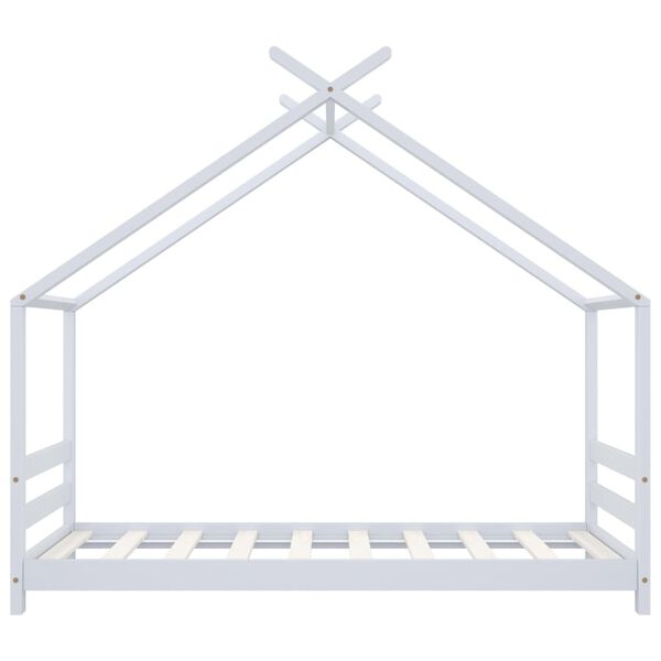 vidaXL Kids Bed Frame White Solid Pine Wood 80x160 cm