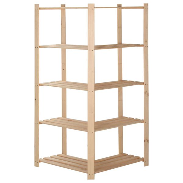 vidaXL 5-Tier Storage Corner Rack 82.5x82.5x170 cm Solid Pinewood