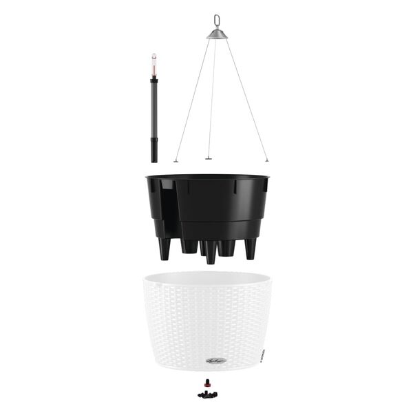 LECHUZA Hanging Planter NIDO Cottage 35 ALL-IN-ONE White