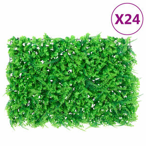 vidaXL Artificial Fern Leaf Fence 24 pcs Green 40x60 cm