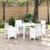vidaXL Garden Dining Set 5 pcs White Polt rattan