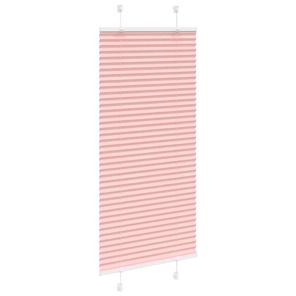 vidaXL Pleated Blind Pink 65x150 cm Fabric Width 64.4 cm Polyester