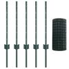 vidaXL Euro Fence with Post 10 x 0.6 m PVC-Coated Steel Green Mesh