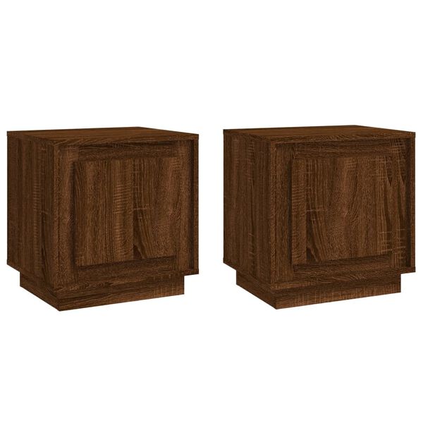 vidaXL Bedside Cabinets 2 pcs Brown Oak 44x35x45 cm Engineered Wood