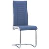 vidaXL Cantilever Dining Chairs 2 pcs Blue Fabric