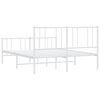 vidaXL Metal Bed Frame without Mattress with Footboard White 120x190cm