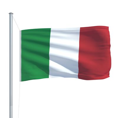 vidaXL Italy Flag and Pole Aluminium 6.2 m