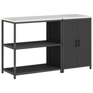 vidaXL Kitchen Storage Set HATTEM 2 pcs Black Cold-rolled Steel