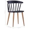 vidaXL Dining Chairs 2 pcs Black Plastic