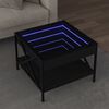vidaXL Coffee Table with Infinity LED Black 50x50x38 cm