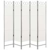 vidaXL 5-Panel Room Divider White 200x180 cm