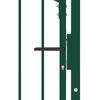 vidaXL Fence Gate with Spikes Steel 100x125 cm Green