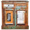 vidaXL Reclaimed Cupboard Solid Wood Vintage with 2 Drawers 2 Doors