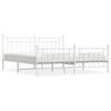 vidaXL Metal Bed Frame without Mattress with Footboard White 200x200cm