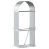 vidaXL Log Holder Silver 80x45x190 cm Galvanised Steel