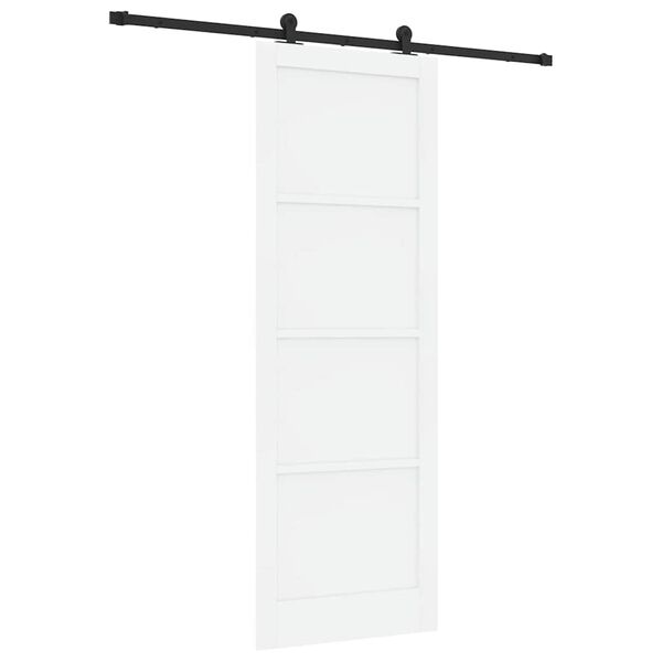 vidaXL Sliding Door White and Black 83 x 232 cm Solid Pine Wood