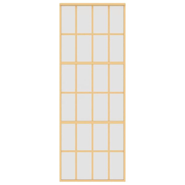 vidaXL Sliding Door Gold 76x205 cm Frosted ESG Glass and Aluminium