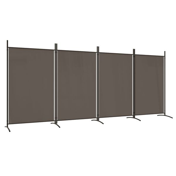 vidaXL 4-Panel Room Divider Anthracite 346x180 cm Fabric