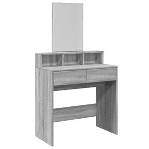 vidaXL Dressing Table with Mirror Grey Sonoma 80x41x144.5 cm