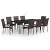 vidaXL 9 Piece Garden Dining Set Brown and Black