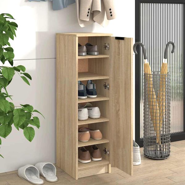 vidaXL Shoe Cabinet Sonoma Oak 30x35x100 cm Engineered Wood