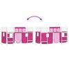 vidaXL Kids'Loft Bed Frame with Curtains White and Pink 100 x 190 cm