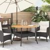 vidaXL Garden Table with Acacia Wood Top Black &Oslash;110x71 cm Poly Rattan