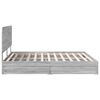 vidaXL Storage Bed Grey Sonoma 200 x 200 cm Engineered Wood