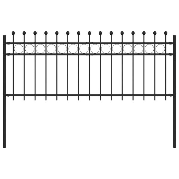vidaXL Ring Fence Black 200 x 130 cm Powder-Coated Steel