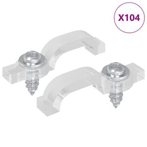 vidaXL LED Strip Clips 23.8 mm 2 pcs Transparent Plastic and Iron