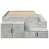 vidaXL Storage Bed Frame Concrete Grey 75 cm Engineered Wood