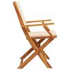 vidaXL Garden Chairs 2 pcs Beige Solid Wood Acacia and Fabric