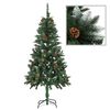 vidaXL Christmas Tree | Green and white | PVC and iron | 150 cm