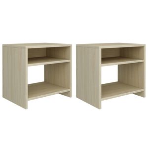 vidaXL Bedside Cabinets 2 pcs Sonoma Oak 40x30x40 cm Engineered Wood