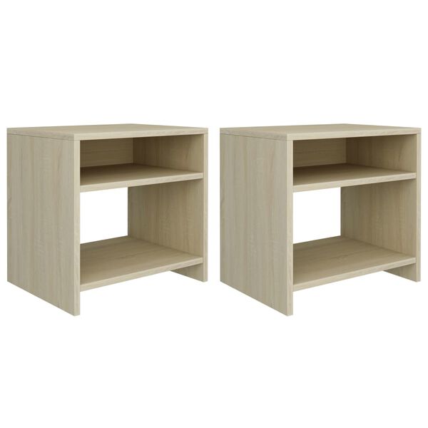 vidaXL Bedside Cabinets 2 pcs Sonoma Oak 40x30x40 cm Engineered Wood