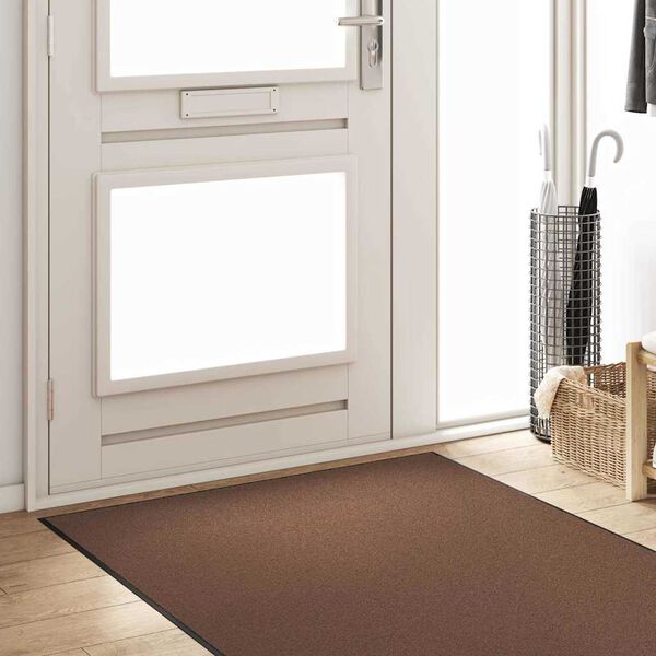 vidaXL Doormat Brown and Black 120 x 250 cm Polypropylene and vinyl