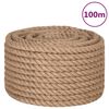 vidaXL Jute Rope 100 m Long 16 mm Thick