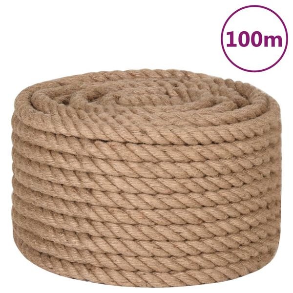 vidaXL Jute Rope 100 m Long 16 mm Thick