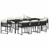 vidaXL Garden Dining Set 9 pcs Black Poly Rattan