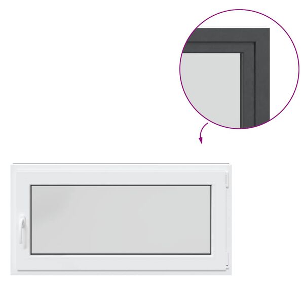 vidaXL Basement Window "RISOR" 120x60 cm Tilt&Turn DIN Right Anthracite