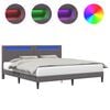 vidaXL Bed Frame with LED Strip Lights Grey 180 x 200 cm Faux Leather