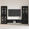 vidaXL TV Cabinet Set with Drawer with Shelf Black Engineered Wood