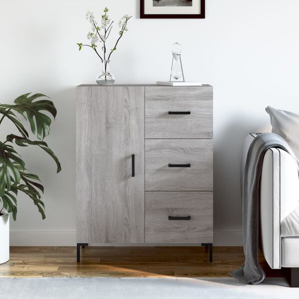 vidaXL Sideboard Grey Sonoma 69.5x34x90 cm Engineered Wood