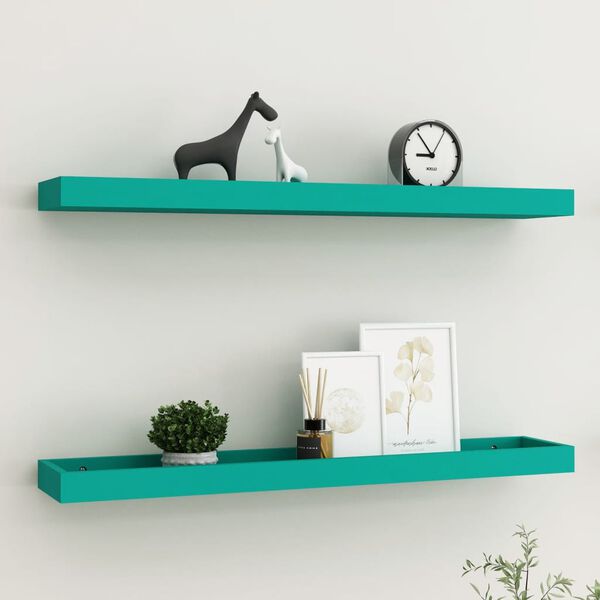 vidaXL Loggia Wall Shelves 2 pcs Blue 80x15x4 cm MDF